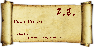 Popp Bence névjegykártya
