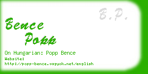 bence popp business card